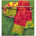  Women's Viscose Rayon Printed Saree With Unstitched Blouse (Pink)