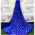  Women's Georgette Printed Saree With Unstitched Blouse (Blue)