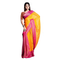  Women's Viscose Rayon Printed Saree With Unstitched Blouse (Yellow)