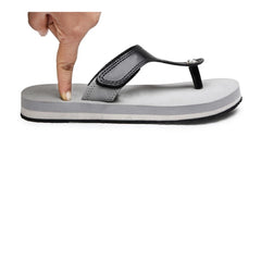 सामान्य यूनिसेक्स रबर की हल्की टी-स्टाइल चप्पलें (ग्रे)