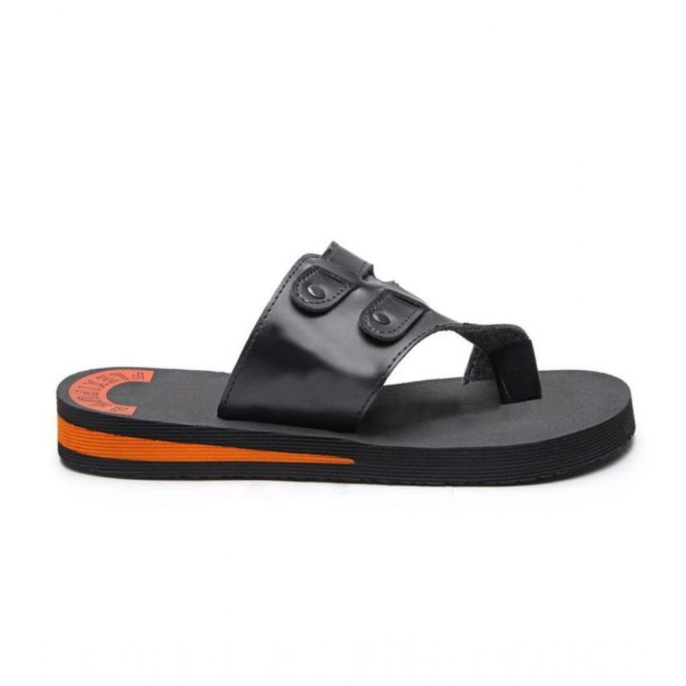 स्टाइलिश लुक के लिए जेनेरिक यूनिसेक्स रबर की हल्की चप्पलें (काली)