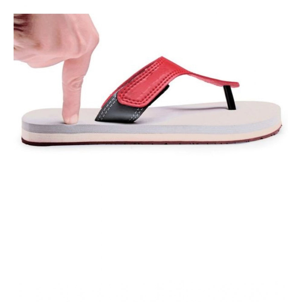 सामान्य यूनिसेक्स रबर की हल्की टी-स्टाइल चप्पलें (मैरून)