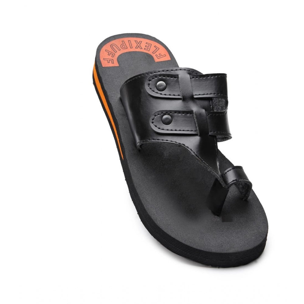 स्टाइलिश लुक के लिए जेनेरिक यूनिसेक्स रबर की हल्की चप्पलें (काली)