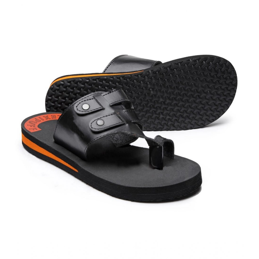 स्टाइलिश लुक के लिए जेनेरिक यूनिसेक्स रबर की हल्की चप्पलें (काली)