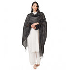 Generic Women's Cotton Embroidered Dupatta (Black, Length:Â 2.25 to 2.50 Mtr)