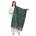  Women's Cotton Embroidered Dupatta (Green, Length: 2.25 to 2.50 Mtr)