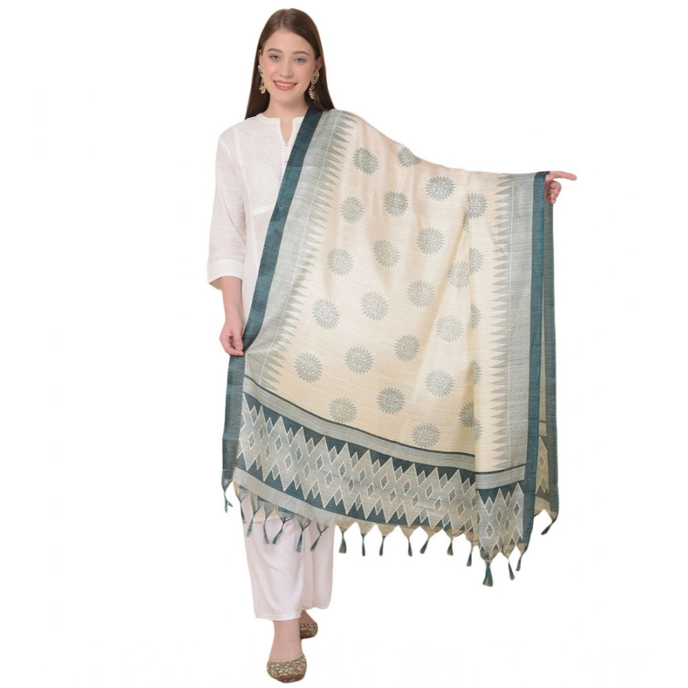 Generic Women's Art Silk Printed Dupatta (Grey, Length:Â 2.25 to 2.50 Mtr)