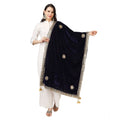  Women's Velvet Gotta Patti Dupatta (Blue, Length: 2.25 to 2.50 Mtr)