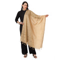  Women's Chanderi Solid Dupatta (Gold, Length: 2.25 to 2.50 Mtr)