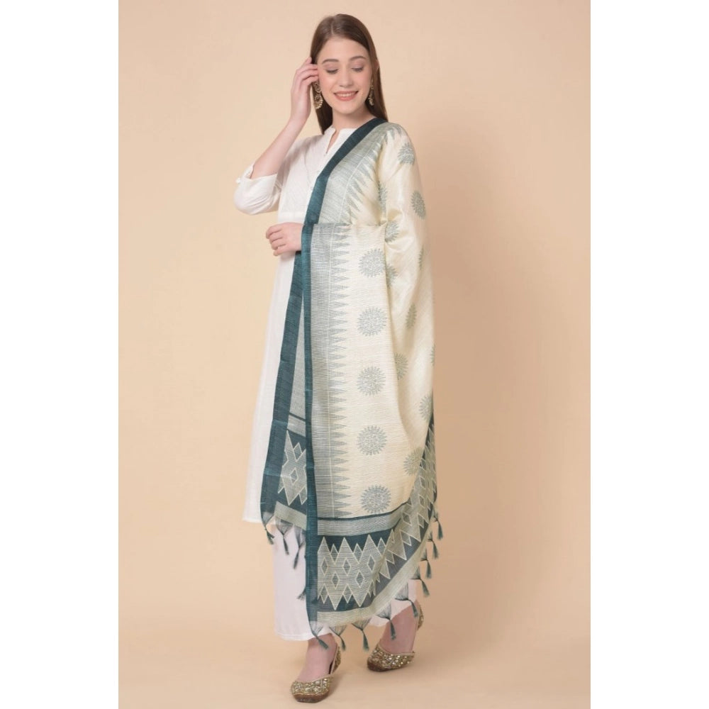 Generic Women's Art Silk Printed Dupatta (Grey, Length:Â 2.25 to 2.50 Mtr)