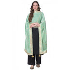 Generic Women's Velvet Gotta Patti Dupatta (Sea Green, Length:Â 2.25 to 2.50 Mtr)
