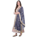  Women's Velvet Gotta Patti Dupatta (Grey, Length:Â 2.25 to 2.50 Mtr)