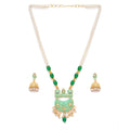  Women's Rose Gold Plated Alloy Necklace &amp;amp; Earings Set (Green)