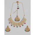  Women's Rose Gold Plated Alloy Necklace &amp;amp; Earings Set (Light Green)