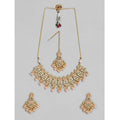  Women's Rose Gold Plated Alloy Necklace &amp;amp; Earings Set (Pink)
