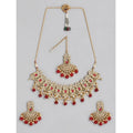  Women's Rose Gold Plated Alloy Necklace &amp;amp; Earings Set (Red)