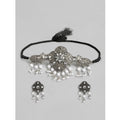  Women's Rose Gold Plated Alloy Necklace &amp;amp; Earings Set (Silver &amp;amp; White)