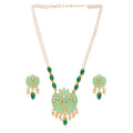  Women's Rose Gold Plated Alloy Necklace &amp;amp; Earings Set (Green)