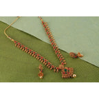 Generic Women's Rose Gold Plated Alloy Necklace &amp; Earings Set (Green &amp; Red)