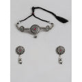  Women's Rose Gold Plated Alloy Necklace &amp;amp; Earings Set (Silver)