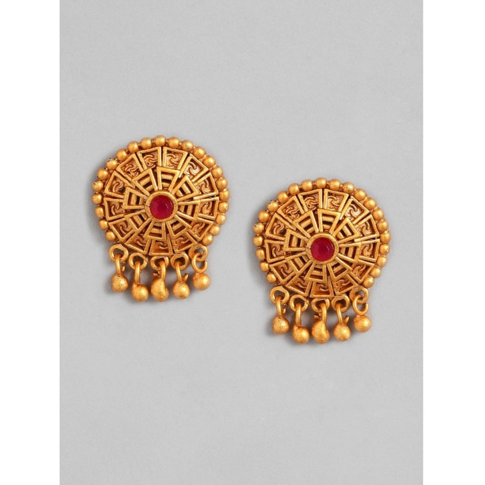 महिलाओं के लिए रोज़ गोल्ड प्लेटेड अलॉय नेकलेस और इयररिंग्स का सेट (मल्टीकलर)