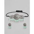  Women's Rose Gold Plated Alloy Necklace &amp;amp; Earings Set (Light Green)