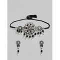  Women's Rose Gold Plated Alloy Necklace &amp;amp; Earings Set (Black)