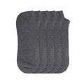  5 Pairs Unisex Casual Cotton Blended Solid Ankle length Socks (Dark Grey)