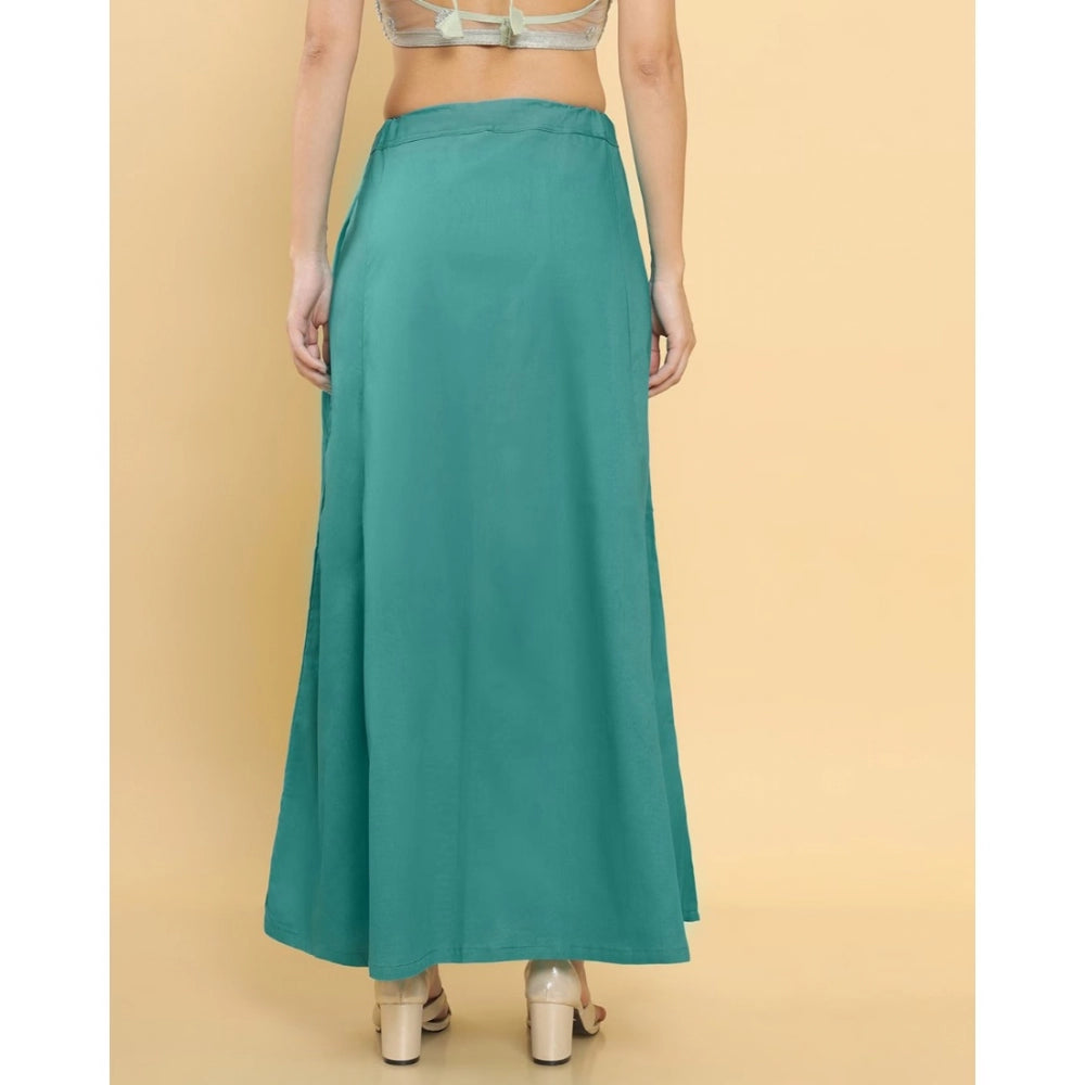 सामान्य महिलाओं के लिए कॉटन सॉलिड फ्री साइज पेटीकोट (हरा)