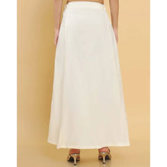 Generic Women's Cotton Solid Free Size Petticoat (Cream)