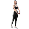  Women's Polyster Solid Sport Leggings (Black &amp;amp; Grey)