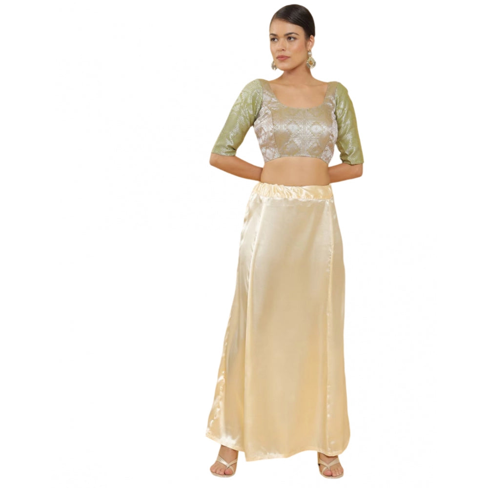 महिलाओं के लिए सामान्य सिल्क सॉलिड फ्री साइज पेटीकोट (क्रीम)