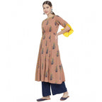 Generic Women's Casual 3/4 th Sleeve Floral Printed Cotton Kurti (MultiColor)