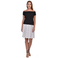  Women's Cotton Blend Solid Short Sleeves Dress (Black)