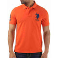  Men'sÂ Casual Half sleeve SolidÂ Cotton Polo Neck T-shirt (Orange)
