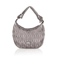  Women's Faux Leather Textured Handbag (Silver Grey)