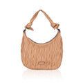 Women's Faux Leather Textured Handbag (Beige)