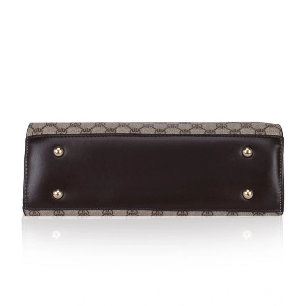 जेनरिक महिलाओं का फॉक्स लेदर प्रिंटेड हैंडबैग (कॉफी रंग)