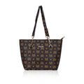  Women's Faux Leather Printed Tote Bag (Brown)