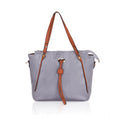  Women's Faux Leather Textured Tote Bag (Grey)