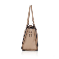 जेनरिक महिलाओं का फॉक्स लेदर टेक्सचर्ड एडजस्टेबल लॉन्ग बेल्ट हैंडबैग (खाकी)