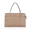  Women's Faux Leather Textured Adjustable Long Belt Handbag (Khaki)