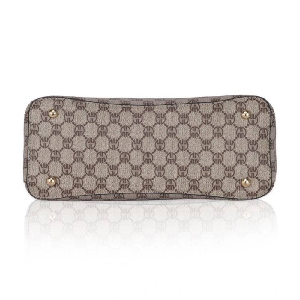 महिलाओं के लिए सामान्य फॉक्स लेदर प्रिंटेड हैंडबैग (ऊंट रंग)