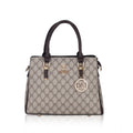  Women's Faux Leather Printed Handbag (Coffee)