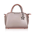  Women's Faux Leather Metal Beads Handbag (Bronze)