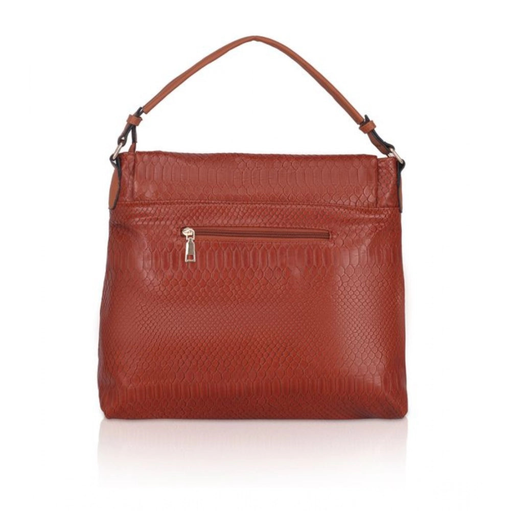 जेनरिक महिलाओं का फॉक्स लेदर टेक्सचर्ड स्लिंग बैग (भूरा)