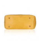 जेनरिक महिलाओं का फॉक्स लेदर टेक्सचर्ड टोट बैग (पीला)