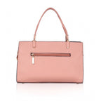 Generic Women's Faux Leather Textured Adjustable Long Belt Handbag (Pink)