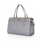 जेनरिक महिलाओं का फॉक्स लेदर टेक्सचर्ड एडजस्टेबल लॉन्ग बेल्ट हैंडबैग (ग्रे)