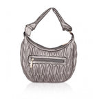 Generic Women's Faux Leather Textured Handbag (Silver Grey)